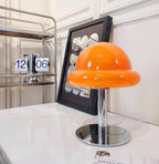 Vibrant Table Lamp with Curvy Glass Shade – Compact Metal Base Bedside or Desk Lamp for Cozy Illumination 8