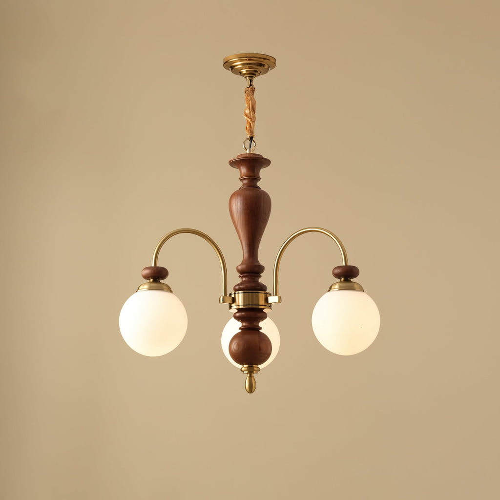Victorian Chandelier Wooden Glass Elegant Adjustable Height 0