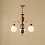 Victorian Chandelier Wooden Glass Elegant Adjustable Height 0