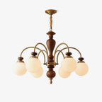 Victorian Chandelier Wooden Glass Elegant Adjustable Height 1