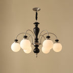 Victorian Chandelier Wooden Glass Elegant Adjustable Height 10