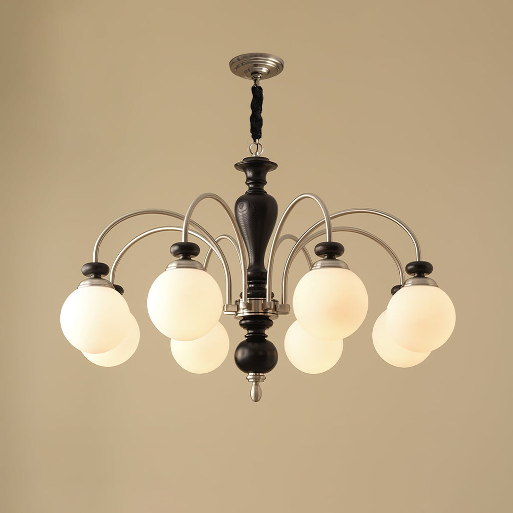 Victorian Chandelier Wooden Glass Elegant Adjustable Height 11