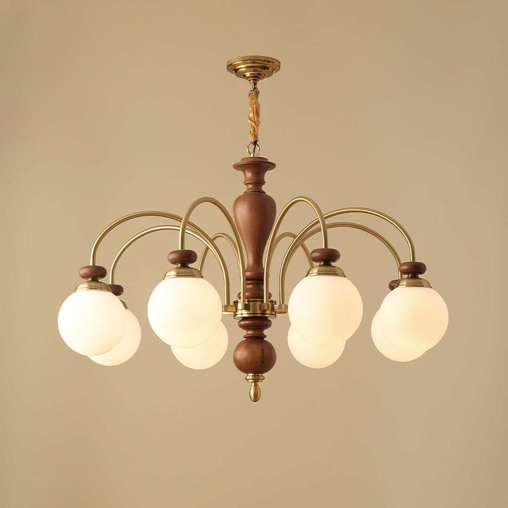 Victorian Chandelier Wooden Glass Elegant Adjustable Height 12