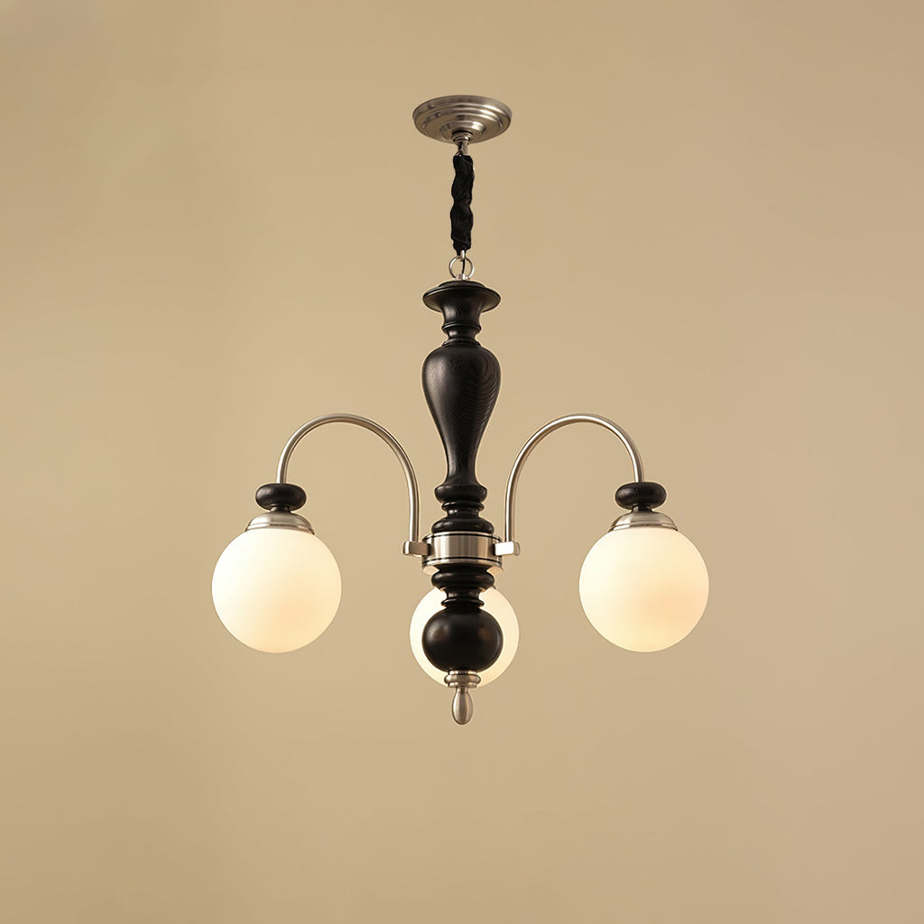 Victorian Chandelier Wooden Glass Elegant Adjustable Height 13
