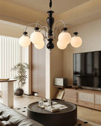 Victorian Chandelier Wooden Glass Elegant Adjustable Height 5