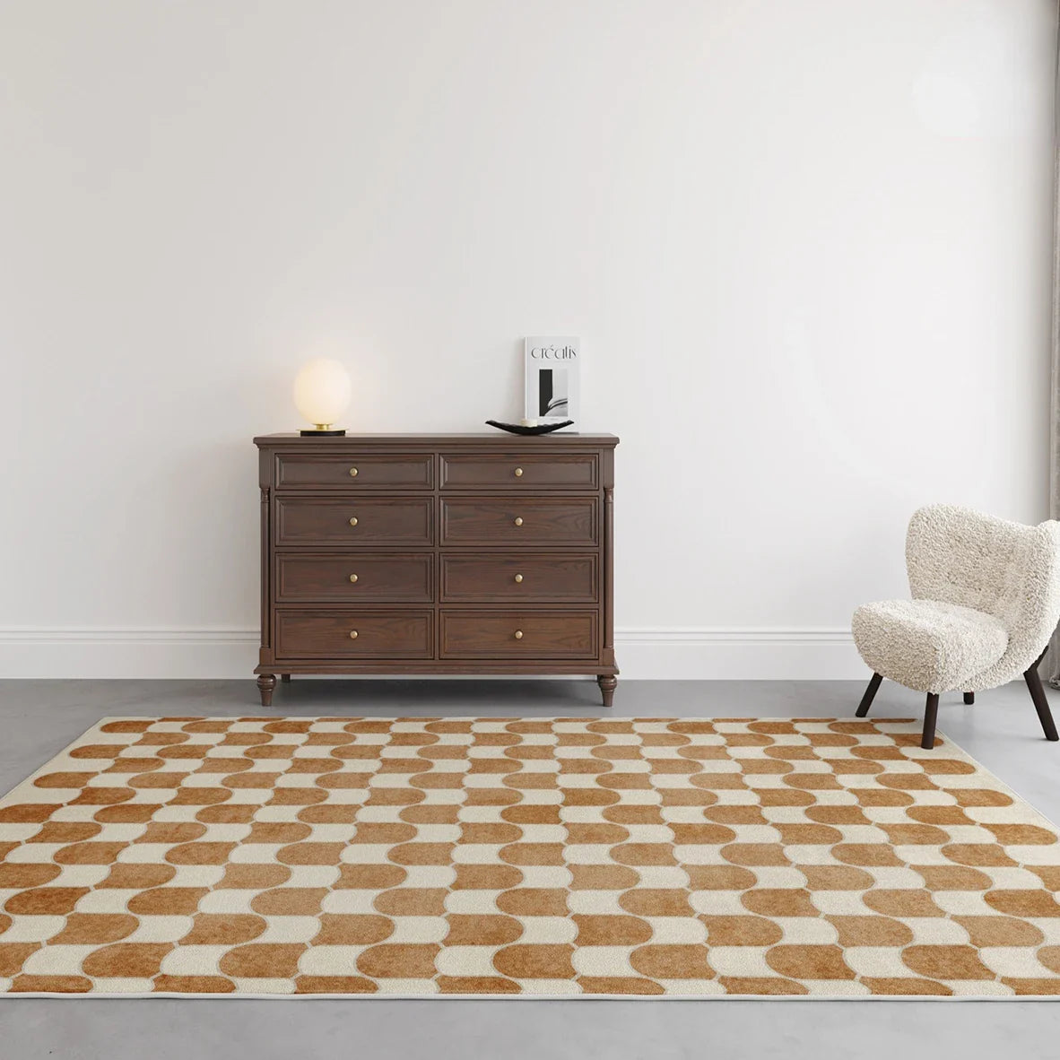 Vintage-Inspired Checkerboard Area Rug for Living Room – Plush Polyester, Soft and Versatile Design 2