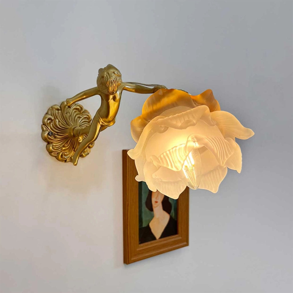 Vintage Baroque Cherub Wall Light Copper Finish Design 10