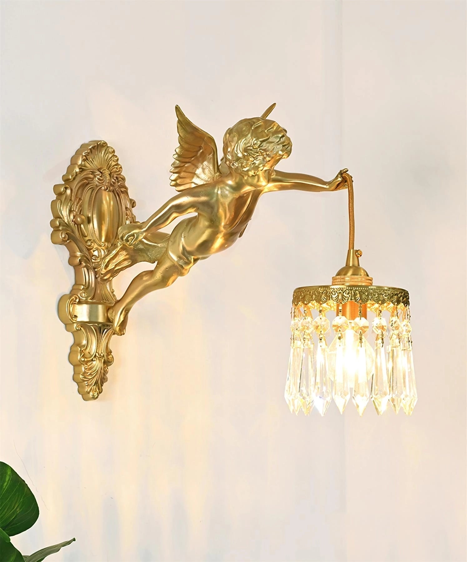 Vintage Baroque Cherub Wall Light Copper Finish Design 6