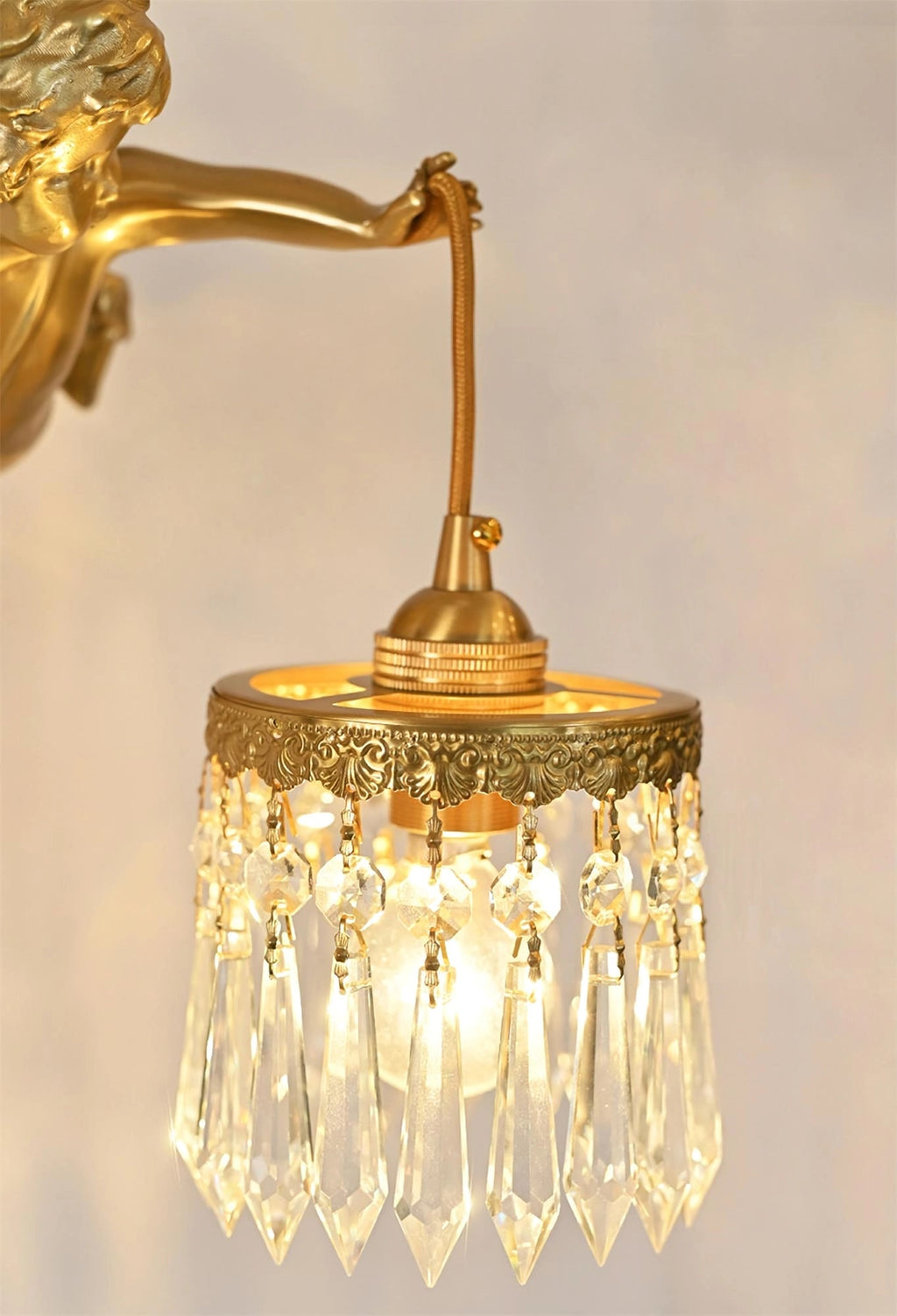 Vintage Baroque Cherub Wall Light Copper Finish Design 7