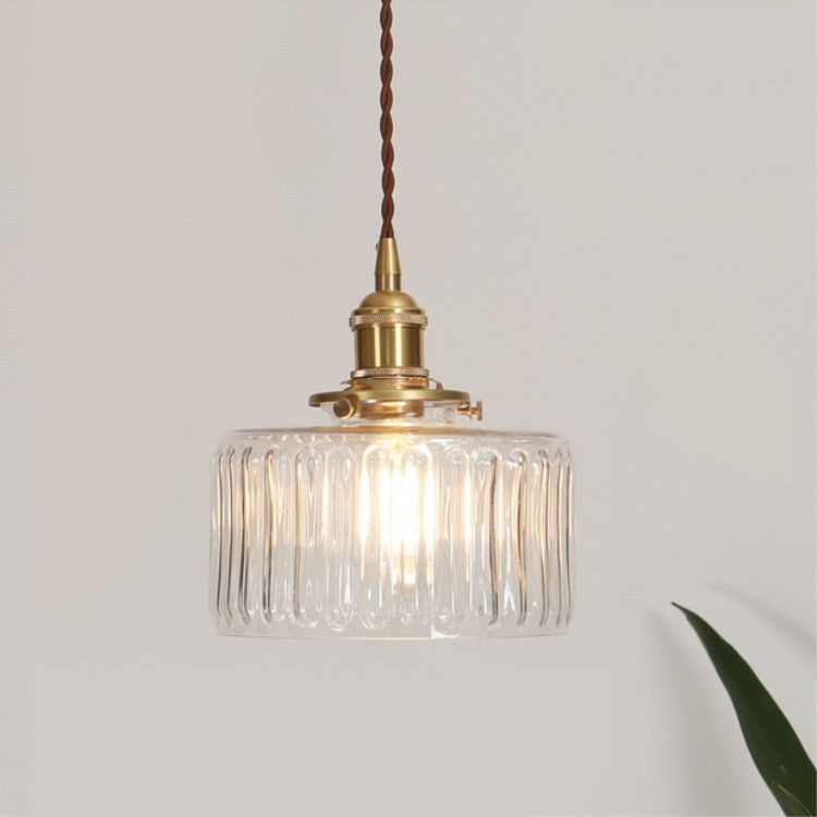 Vintage Brass Glass Pendant Light – Modern Round Design for Kitchen and Living Room Hanging Lights 2