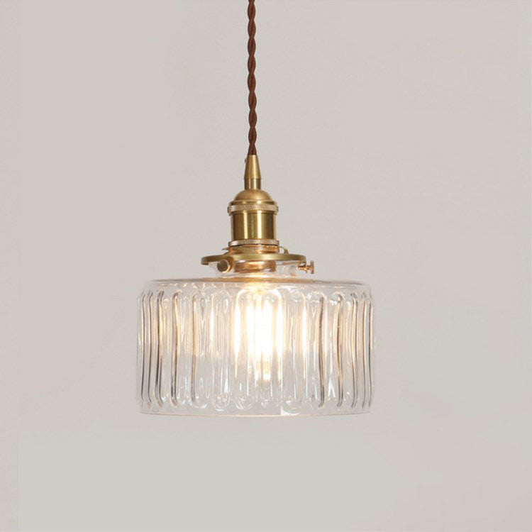 Vintage Brass Glass Pendant Light – Modern Round Design for Kitchen and Living Room Hanging Lights 3