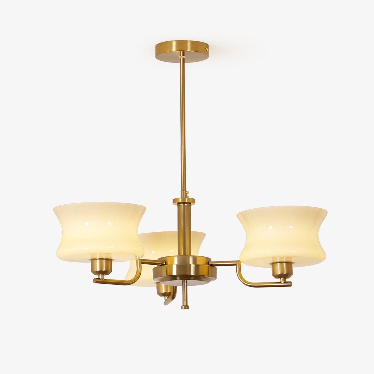 Vintage Chandelier Metal Glass Gold Elegant Design 1