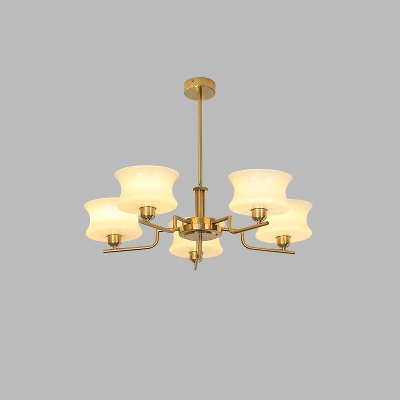 Vintage Chandelier Metal Glass Gold Elegant Design 13