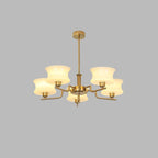 Vintage Chandelier Metal Glass Gold Elegant Design 13
