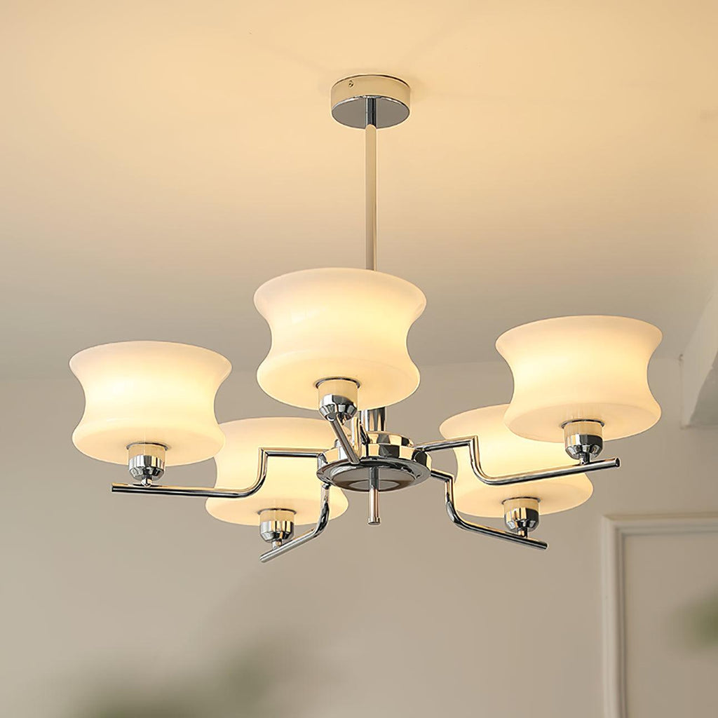 Vintage Chandelier Metal Glass Gold Elegant Design 4