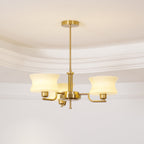 Vintage Chandelier Metal Glass Gold Elegant Design 8