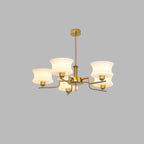 Vintage Chandelier Metal Glass Gold Elegant Design 9