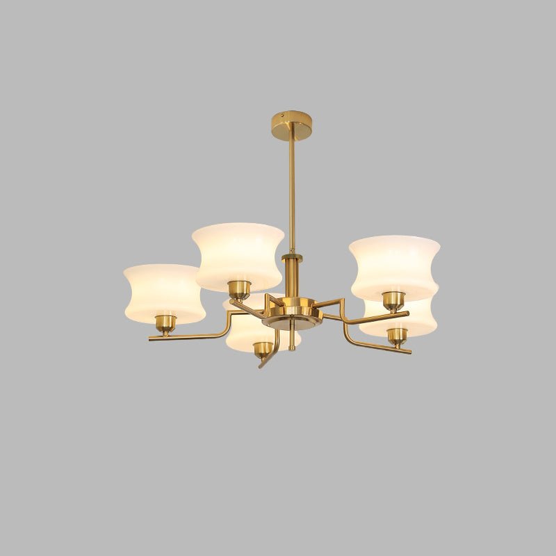 Vintage Chandelier Metal Glass Gold Elegant Design 9