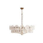 Vintage Chandelier Textured Glass Adjustable Height Gold 15