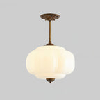 Vintage Glass Ceiling Lamp with Brass Fittings – Elegant Flush Mount Ceiling Light 15