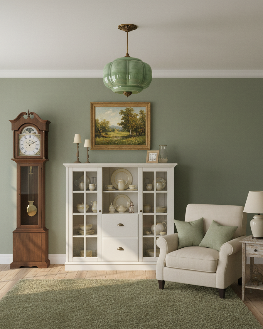 Vintage Glass Ceiling Lamp with Brass Fittings – Elegant Flush Mount Ceiling Light 4