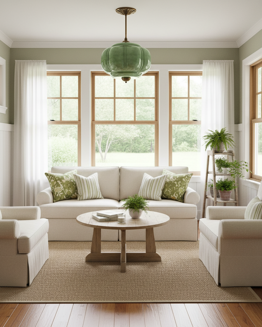 Vintage Glass Ceiling Lamp with Brass Fittings – Elegant Flush Mount Ceiling Light 7