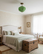 Vintage Glass Ceiling Lamp with Brass Fittings – Elegant Flush Mount Ceiling Light 8