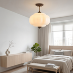 Vintage Glass Ceiling Lamp with Brass Fittings – Elegant Flush Mount Ceiling Light 89