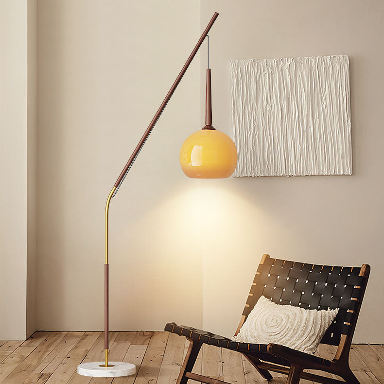 Vintage Iron and Glass Floor Lamp for Living Room – 66-Inch Standing Lamp 0