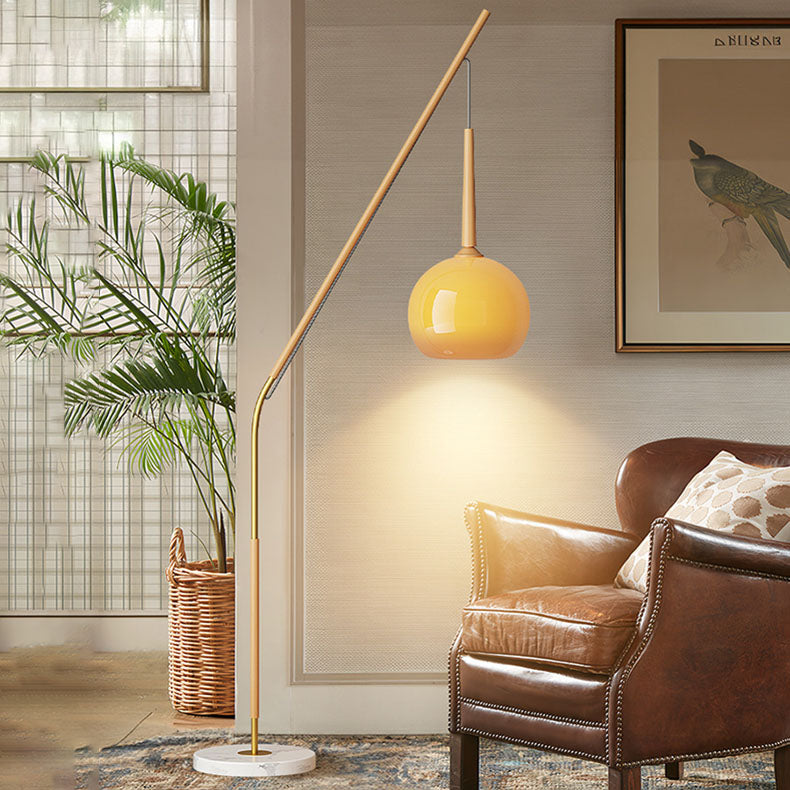 Vintage Iron and Glass Floor Lamp for Living Room – 66-Inch Standing Lamp 1