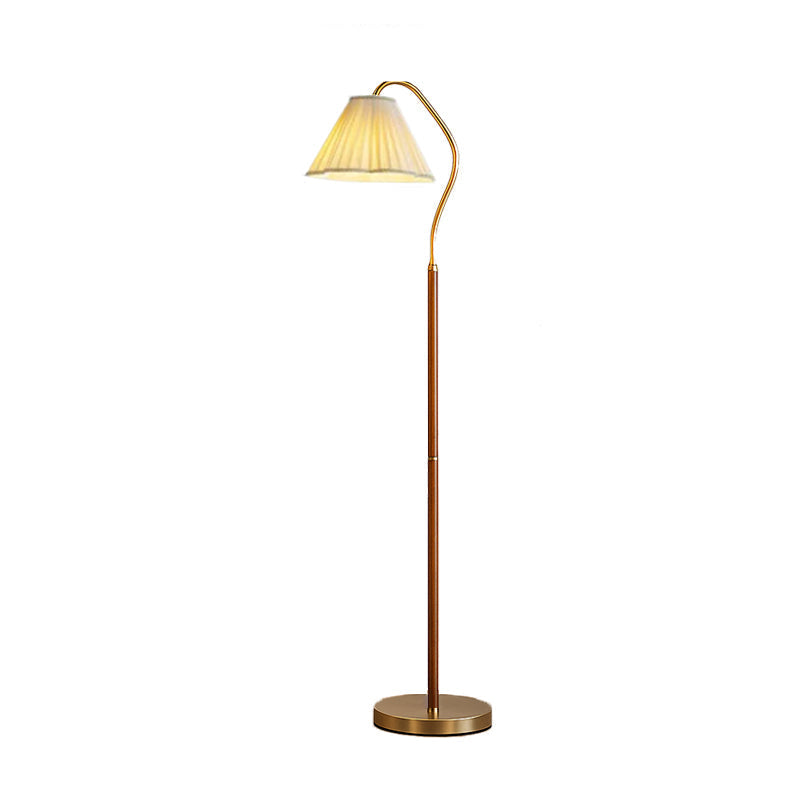 Vintage Japanese Floor Lamp – Solid Wood & Fabric Shade, 61.81 Tall Industrial Design for Living Room or Bedroom 3