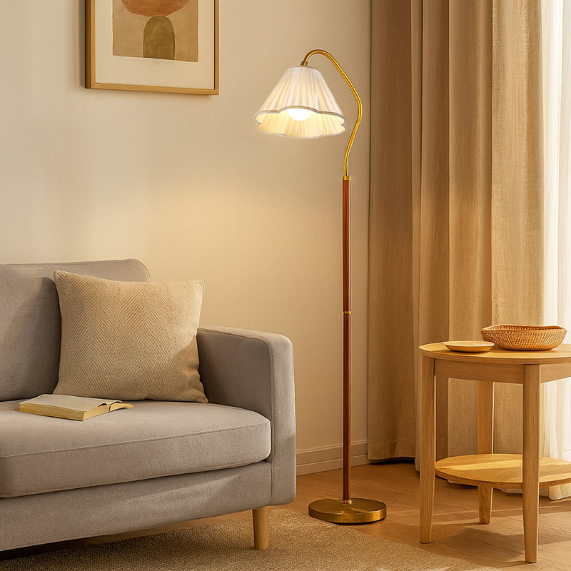 Vintage Japanese Floor Lamp – Solid Wood & Fabric Shade, 61.81 Tall Industrial Design for Living Room or Bedroom 7