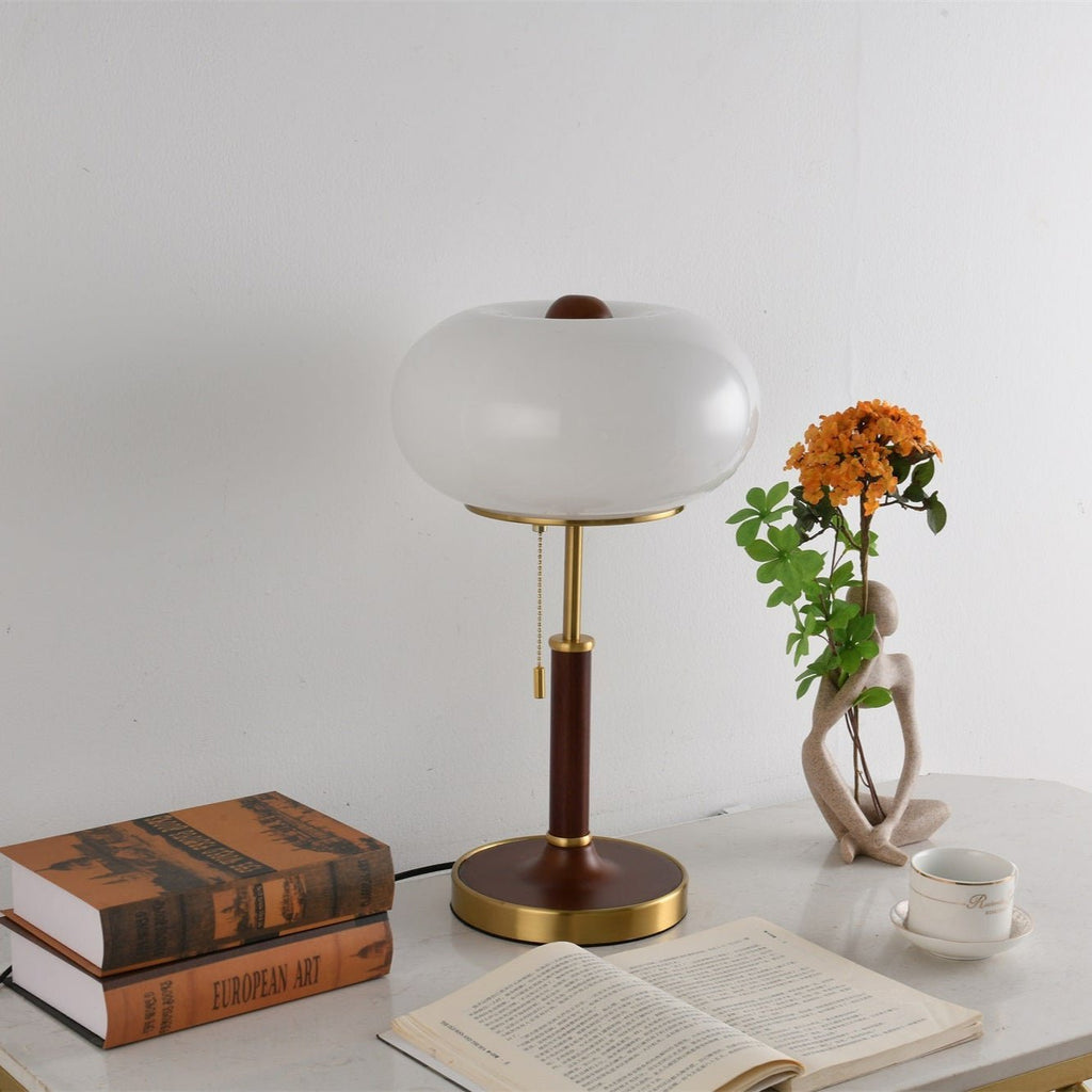 Vintage Lantern Bedside Lamp Amber Glass Gold Finish 0