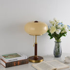 Vintage Lantern Bedside Lamp Amber Glass Gold Finish 9