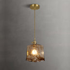 Vintage Pendant Light Brown Glass Adjustable Height 0