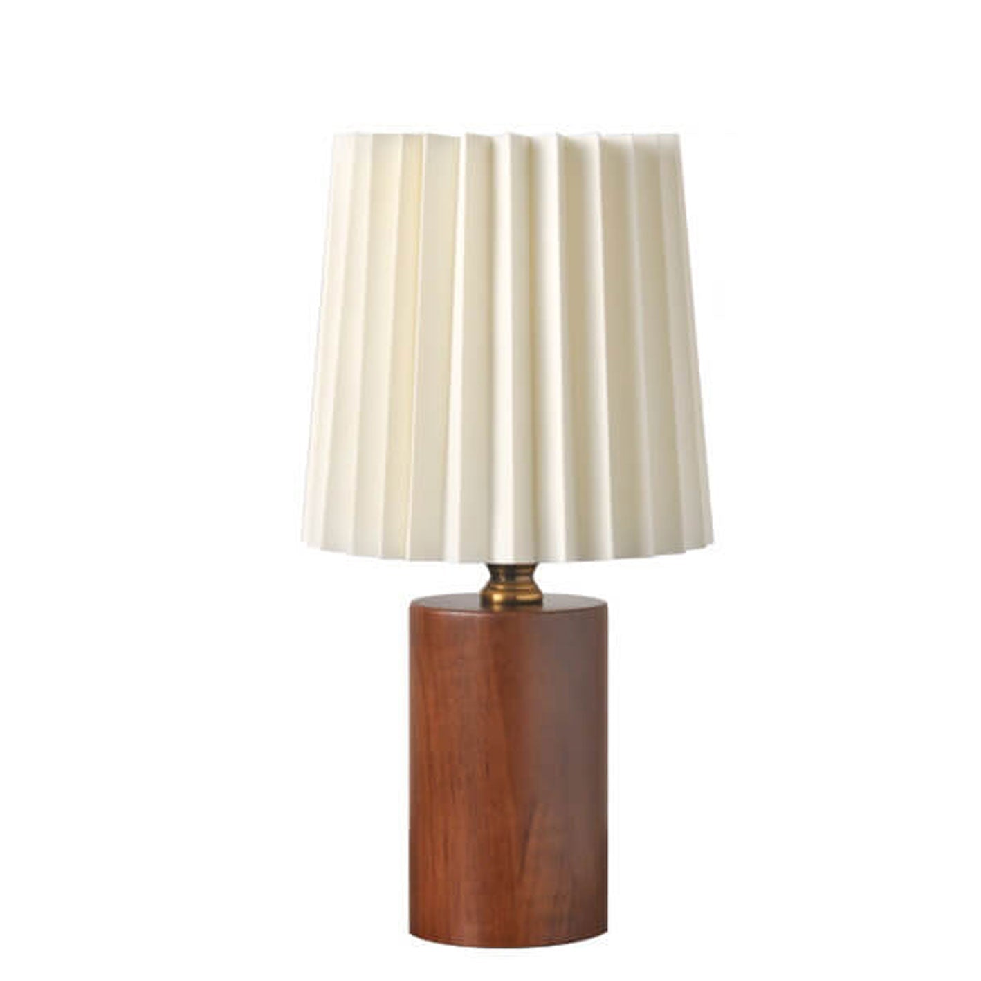 Vintage Pleated Table Lamp with Solid Wood Base – Elegant Bedside or Desk Lamp for Modern Bedroom and Living Room Decor 3