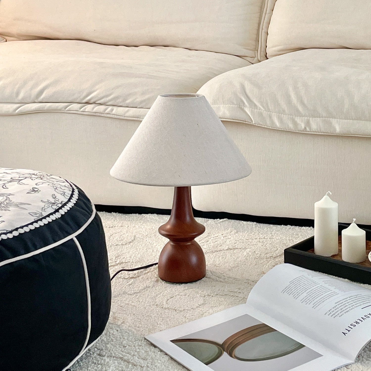 Vintage Solid Wood Table Lamp with Adjustable Lighting – Elegant Bedside or Desk Lamp for Home Decor 1