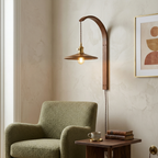 Vintage Wooden Wall Light With Glass Shade - Walnut Finish 99