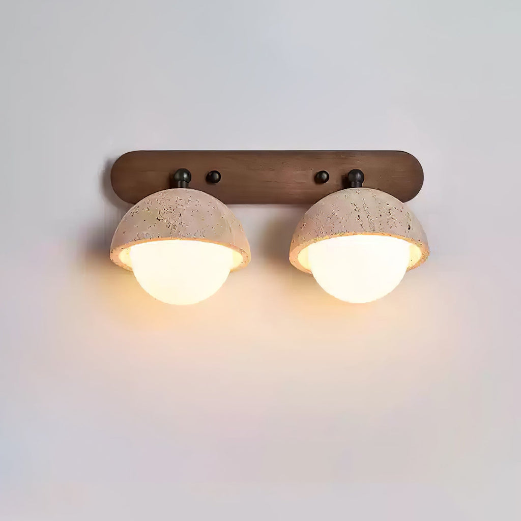 Vintage Yellow Travertine Wall Sconce With Pull Chain 10