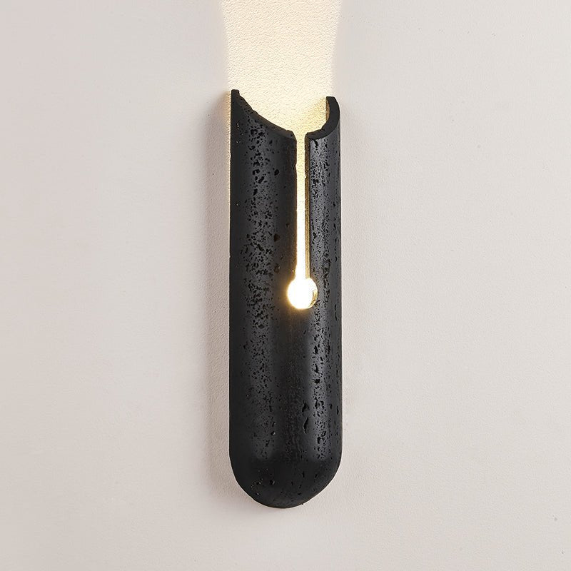 Wall Light with Black Travertine Finish for Soft Illumination 0