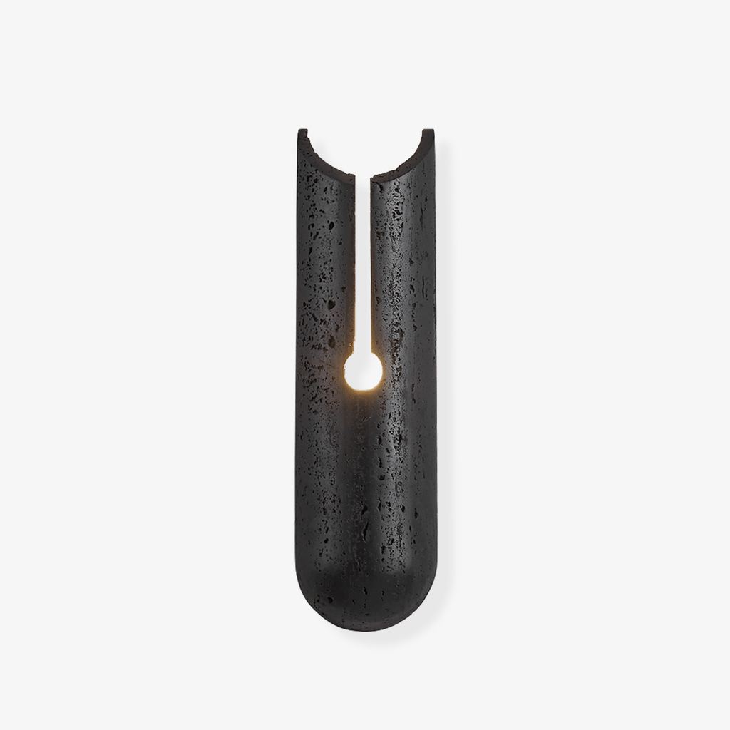 Wall Light with Black Travertine Finish for Soft Illumination 1