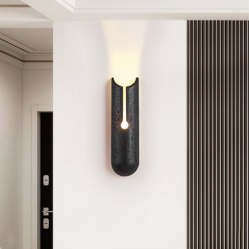 Wall Light with Black Travertine Finish for Soft Illumination 2