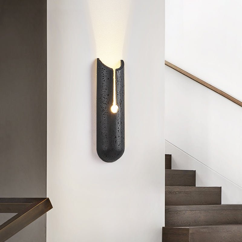 Wall Light with Black Travertine Finish for Soft Illumination 3