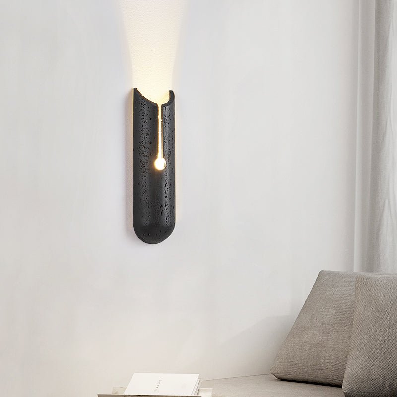 Wall Light with Black Travertine Finish for Soft Illumination 4