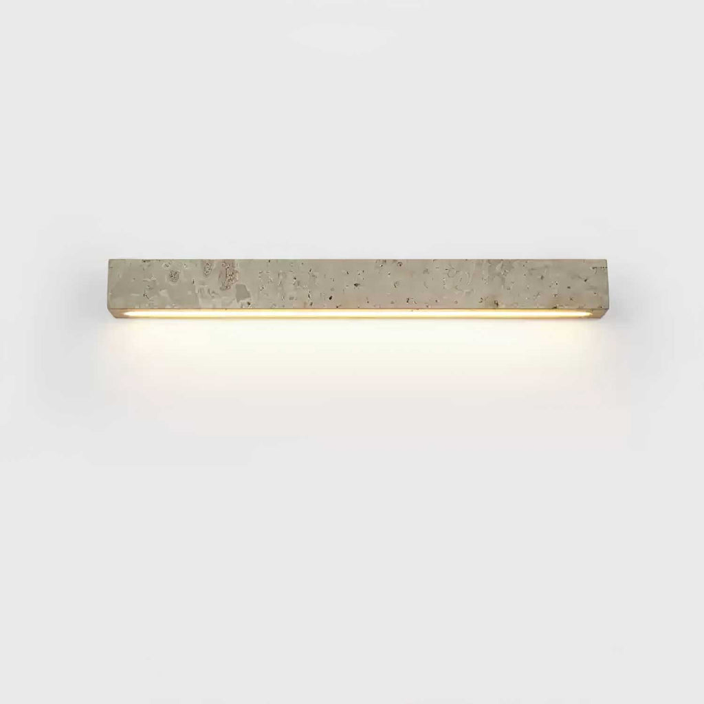 Wall Light with Yellow Travertine Finish and Integrated LED – Modern Sconce for Bathrooms 0
