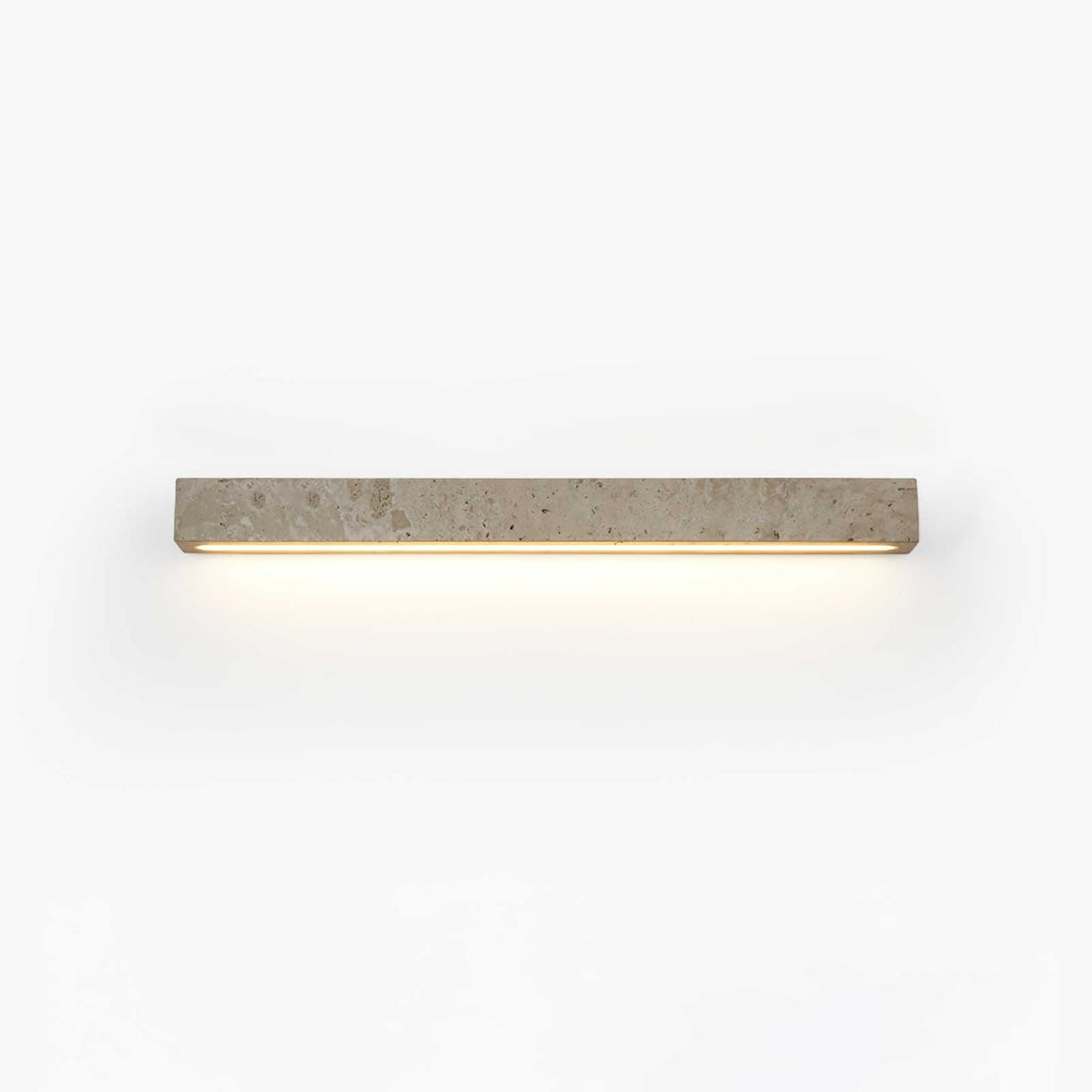 Wall Light with Yellow Travertine Finish and Integrated LED – Modern Sconce for Bathrooms 1