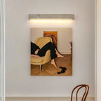Wall Light with Yellow Travertine Finish and Integrated LED – Modern Sconce for Bathrooms 2