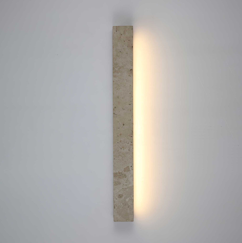 Wall Light with Yellow Travertine Finish and Integrated LED – Modern Sconce for Bathrooms 5