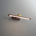 Walnut Slim LED Wall Light - Brass Finish 0