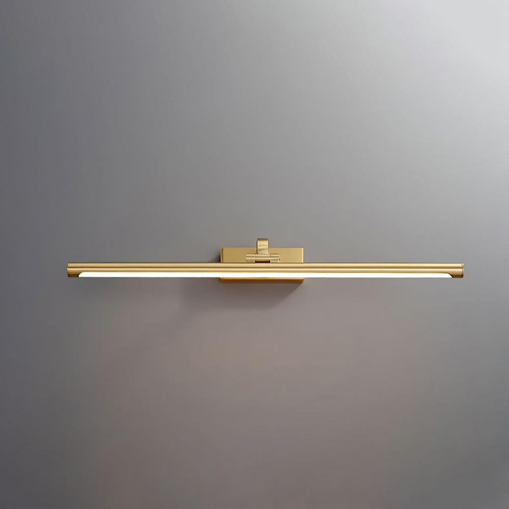 Walnut Slim LED Wall Light - Brass Finish 10